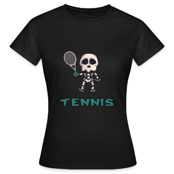 tennis tennis match joueur de tennis tennis-oldie - T-shirt Femme - noir - Devant - AI Model Female 172 dark (172cm)