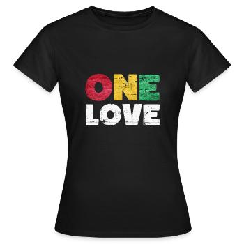 One Love Reggae Musik - Frauen T-Shirt - Schwarz - Vorne - AI Model Female 172 dark (172cm)