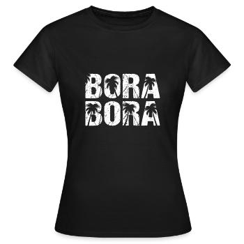 Bora Bora Palmen Pazifik Palmeninsel - Frauen T-Shirt - Schwarz - Vorne - AI Model Female 172 dark (172cm)