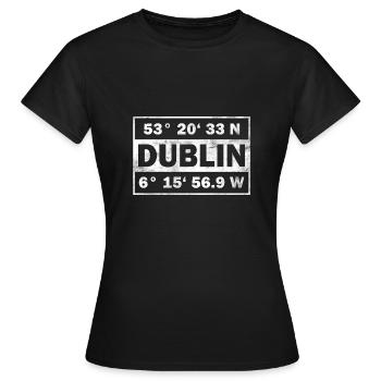 Dublin Coordonnées Irlande Dublin - T-shirt Femme - noir - Devant - AI Model Female 172 dark (172cm)