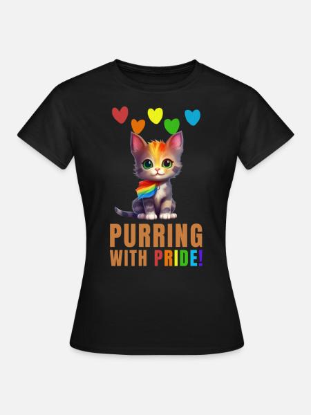 Gay pride - purring with pride - Women's T-Shirt - black