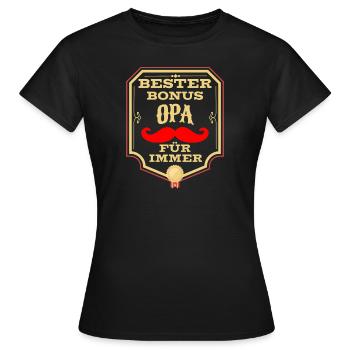 Auszeichung für den Besten Bonus Opa der Welt - Frauen T-Shirt - Schwarz - Vorne - AI Model Female 172 dark (172cm)
