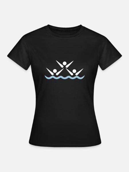 Synchronschwimmen - Frauen T-Shirt - Schwarz