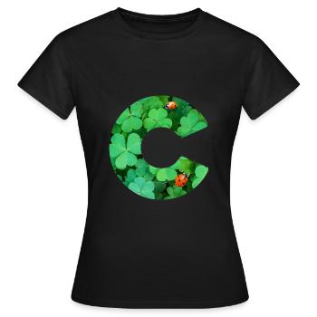 Trèfles C - T-shirt Femme - noir - Devant - AI Model Female 172 dark (172cm)