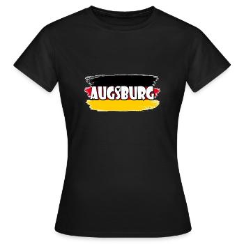 Pavillon : Augsbourg Allemagne - T-shirt Femme - noir - Devant - AI Model Female 172 dark (172cm)