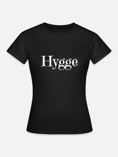 Hygge - skandinavische Gemütlichkeit (weiß) - Dame-T-shirt - sort