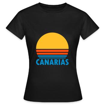 Canarias (geteilte Sonne) - Frauen T-Shirt - Schwarz - Vorne - AI Model Female 172 dark (172cm)