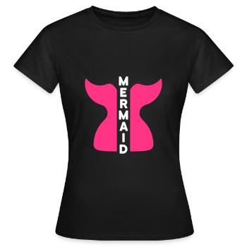 Mermaid (geteilte Meerjungfrauenflosse) - Frauen T-Shirt - Schwarz - Vorne - AI Model Female 172 dark (172cm)