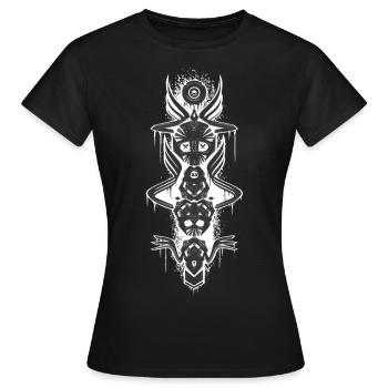 Totem skull 23 - T-shirt Femme - noir - Devant - AI Model Female 172 dark (172cm)