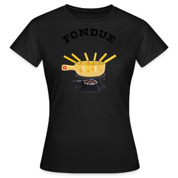 Fondue schwarz - Frauen T-Shirt - Schwarz - Vorne - AI Model Female 172 dark (172cm)