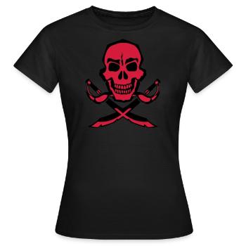 sabre tete mort skull croise 1 - T-shirt Femme - noir - Devant - AI Model Female 172 dark (172cm)