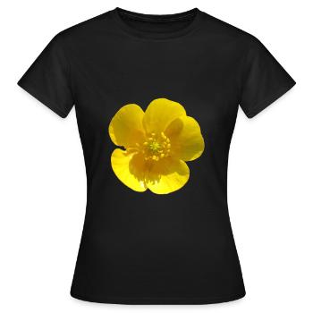 Fleur, Jaune, Fleur Jaune - T-shirt Femme - noir - Devant - AI Model Female 172 dark (172cm)
