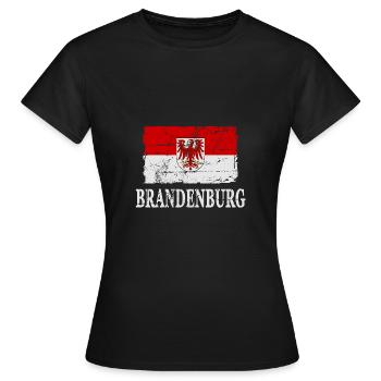 Brandenburg flag - Women's T-Shirt - black - Front - AI Model Female 172 dark (172cm)