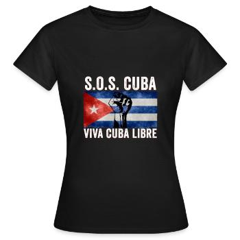 Viva Cuba Libre SOS Cuba - Frauen T-Shirt - Schwarz - Vorne - AI Model Female 172 dark (172cm)