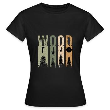 Bois Bois Axe Tronçonneuse Scie à Main Scie Circulaire Arbre - T-shirt Femme - noir - Devant - AI Model Female 172 dark (172cm)