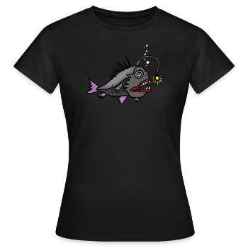 Anglerfisch - Frauen T-Shirt - Schwarz - Vorne - AI Model Female 172 dark (172cm)