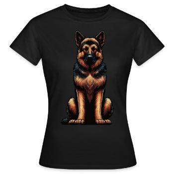 Berger allemand Chiens de berger Chiens de berger - T-shirt Femme - noir - Devant - AI Model Female 172 dark (172cm)