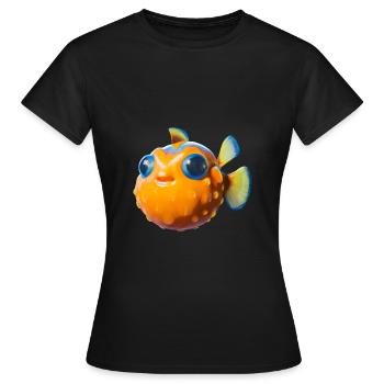 Poisson-globe sucré - T-shirt Femme - noir - Devant - AI Model Female 172 dark (172cm)