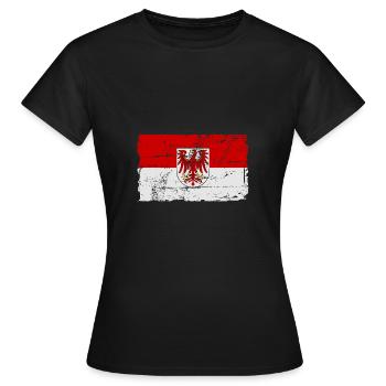 Brandenburg flag - Women's T-Shirt - black - Front - AI Model Female 172 dark (172cm)