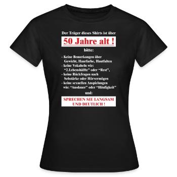 BD - Träger dieses Shirts ist 50 Jahre alt - - Frauen T-Shirt - Schwarz - Vorne - AI Model Female 172 dark (172cm)