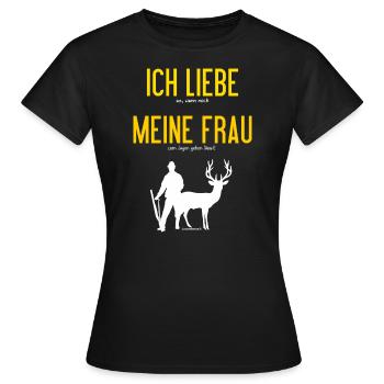 JD - Jäger Shirts - Ich liebe es wenn mich meine - Frauen T-Shirt - Schwarz - Vorne - AI Model Female 172 dark (172cm)