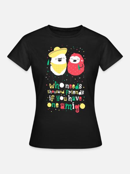 Amigos - beste Freunde - Frauen T-Shirt - Schwarz