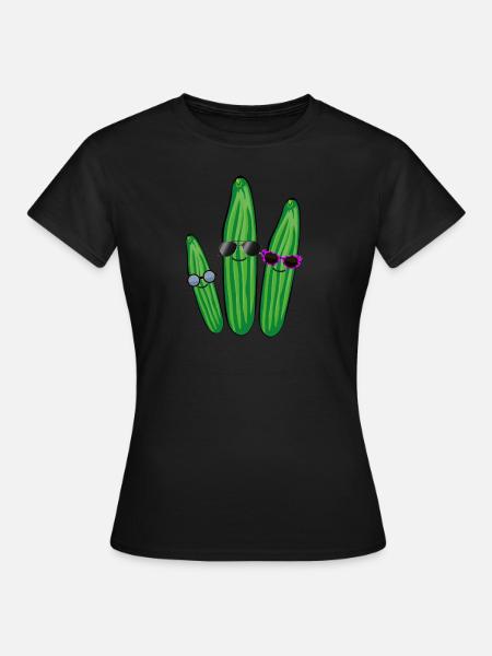 gurken trio,gurken,gurke,salatgurke,sonnenbrille - Frauen T-Shirt - Schwarz