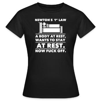 Newton Gesetz - Frauen T-Shirt - Schwarz - Vorne - AI Model Female 172 dark (172cm)