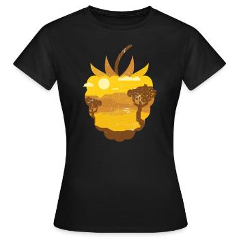 Framboise panoramique vintage - T-shirt Femme - noir - Devant - AI Model Female 172 dark (172cm)