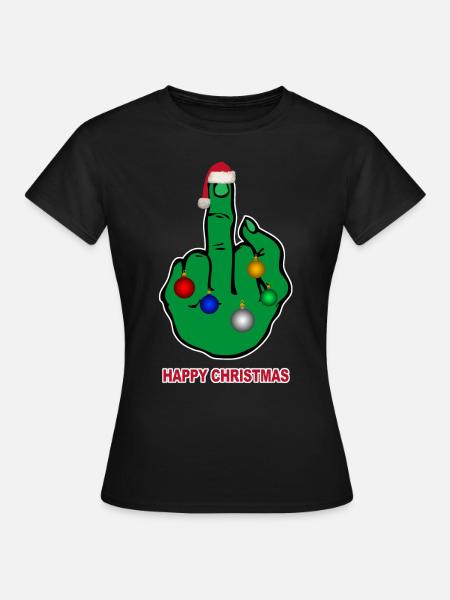 happy christmas - Frauen T-Shirt - Schwarz