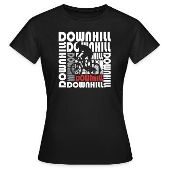 Downhill - Frauen T-Shirt - Schwarz - Vorne - AI Model Female 172 dark (172cm)