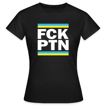 Fuck Putin | Unterstützung der Ukraine - Frauen T-Shirt - Schwarz - Vorne - AI Model Female 172 dark (172cm)