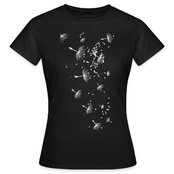 Dandelion,,Flower,White, Stars - Women's T-Shirt - black - Front - AI Model Female 172 dark (172cm)