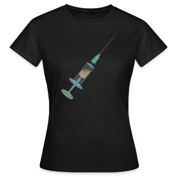 Vaccination à la seringue Vaccination à la seringue - T-shirt Femme - noir - Devant - AI Model Female 172 dark (172cm)