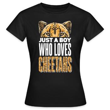 Leopard Gepard Afrikanische Tierwelt - Frauen T-Shirt - Schwarz - Vorne - AI Model Female 172 dark (172cm)