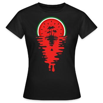Sunset Watermelon Juice - Women's T-Shirt - black - Front - AI Model Female 172 dark (172cm)
