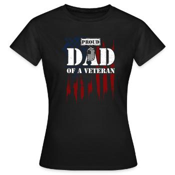 Fier papa d’un vétéran - Vétéran - T-shirt Femme - noir - Devant - AI Model Female 172 dark (172cm)