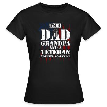 I'm A Dad Grandpa And A Veteran... - Women's T-Shirt - black - Front - AI Model Female 172 dark (172cm)