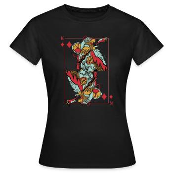 Jeu de cartes Eagle Steampunk Karo King Poker - T-shirt Femme - noir - Devant - AI Model Female 172 dark (172cm)