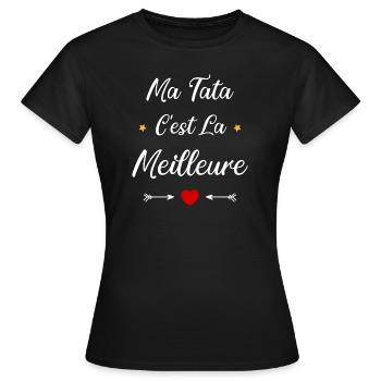Ma tata c'est la meilleure - T-shirt Femme - noir - Devant - AI Model Female 172 dark (172cm)
