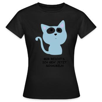 Süße Katze - Mir reichts, ich geh schaukeln - Frauen T-Shirt - Schwarz - Vorne - AI Model Female 172 dark (172cm)