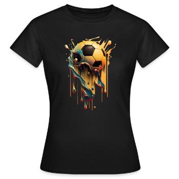 Fondre le football - T-shirt Femme - noir - Devant - AI Model Female 172 dark (172cm)