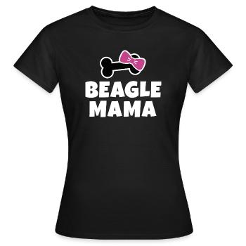 Beagle Mama Schleife - Frauen T-Shirt - Schwarz - Vorne - AI Model Female 172 dark (172cm)