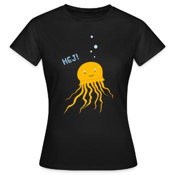 Unterwasser Comicfigur Medusa - Frauen T-Shirt - Schwarz - Vorne - AI Model Female 172 dark (172cm)