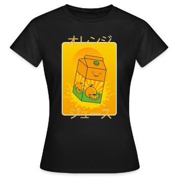 Orange Juice Kawaii - Women's T-Shirt - black - Front - AI Model Female 172 dark (172cm)