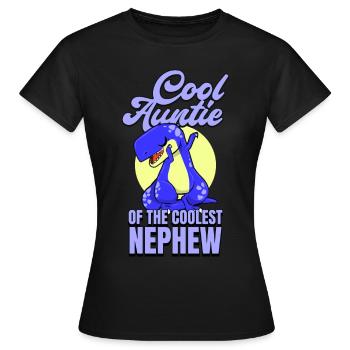Cool aunt of a cool nephew Dino - Women's T-Shirt - black - Front - AI Model Female 172 dark (172cm)