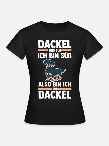 Hund Dackel - Frauen T-Shirt - Schwarz