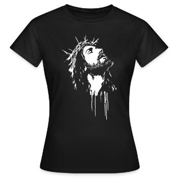 Jesus Christ Religious Christian - Women's T-Shirt - black - Front - AI Model Female 172 dark (172cm)
