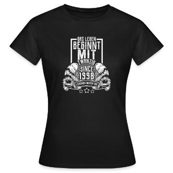 20. Geburtstag T-Shirt Motiv - Frauen T-Shirt - Schwarz - Vorne - AI Model Female 172 dark (172cm)