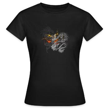 Bataille du Dragon - Tribal - T-shirt Femme - noir - Devant - AI Model Female 172 dark (172cm)